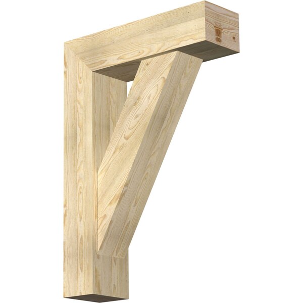 Ekena Millwork Traditional Block Rough Sawn Bracket w/ Offset Brace, Douglas Fir, 8"W x 28"D x 40"H BKT0806X28X40TRA05RDF - main